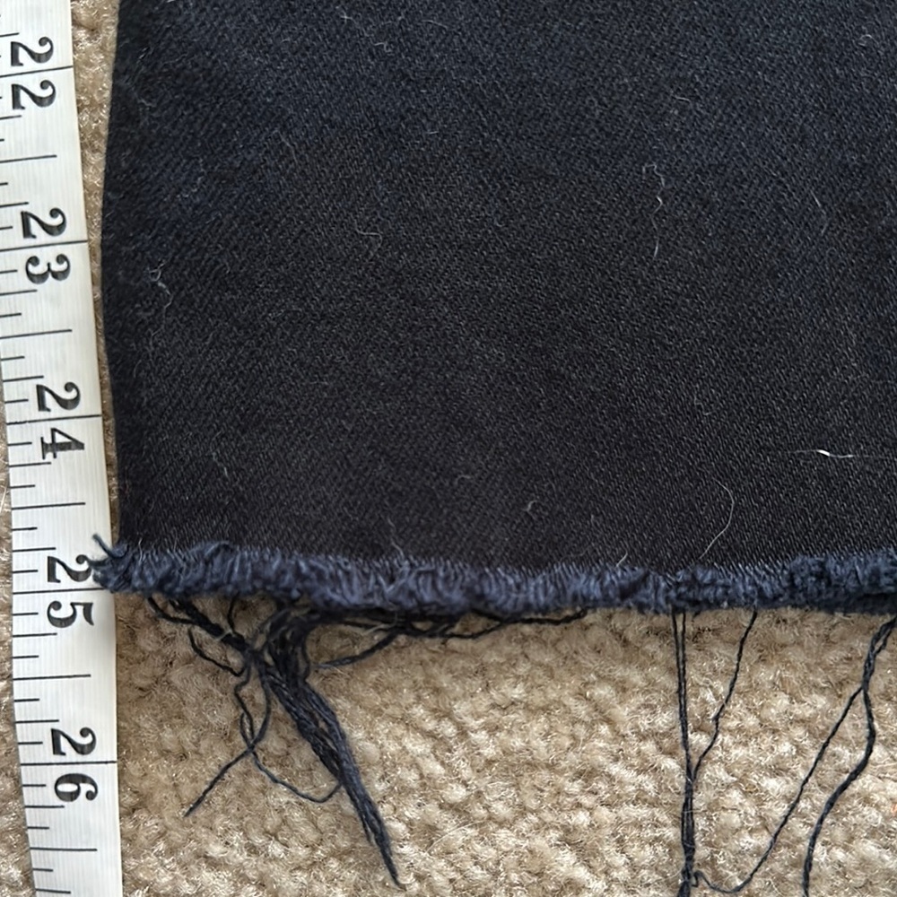 Every Wide Leg Raw Hem Cropped Denim in Black Women’s 14 Casual Trendy Classic - Picture 8 of 9